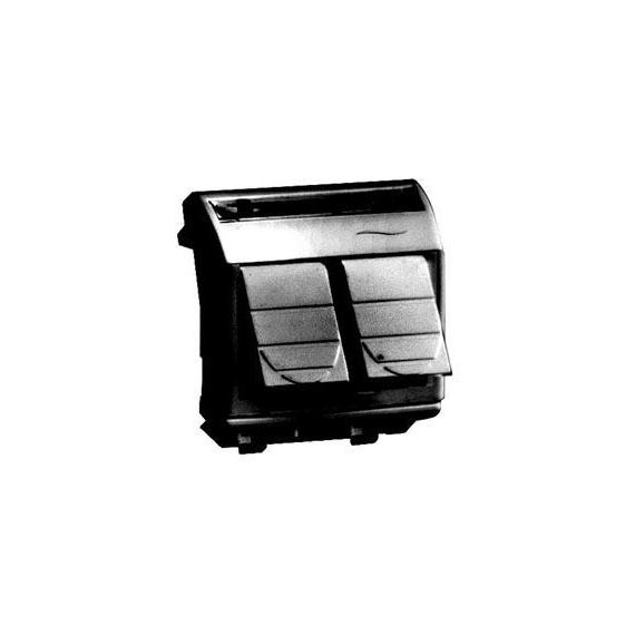 77653N DKC / ДКС 77653N Компьютерная розетка RJ-45 кат.6А, неэкранированная (2 разъема 8P8C, Hyperline),черный RAL 7016, 2М,"BRAVA"