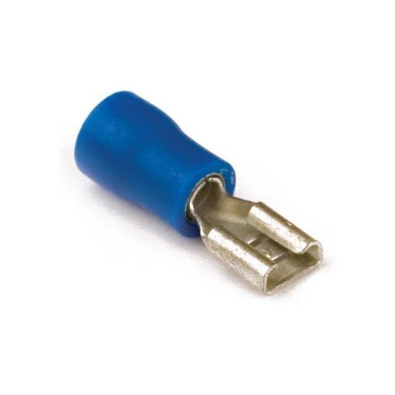 2A01P DKC / ДКС 2A01P Наконечник плоский, с изолированным фланцем (розетка),для сечения провода 0,25-1,5мм2, размер контакта 4,8х0,8мм, красный (РПИ-М)