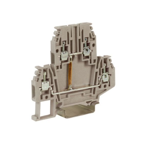 ZDB117 DKC / ДКС ZDB117 DBC.2/CI, проходной зажим бежевый 2 уровня 2,5 кв.мм, с перемычкой между уровнями