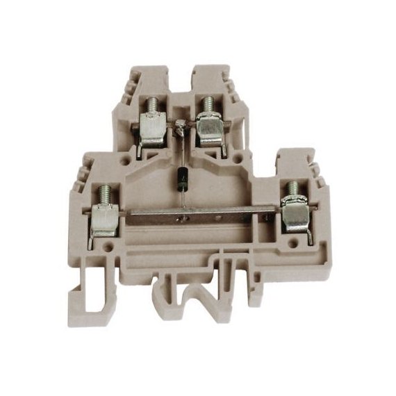 ZDS112 DKC / ДКС ZDS112 DAS.4/B, 2х уровневый проходной зажим бежевый с диодом