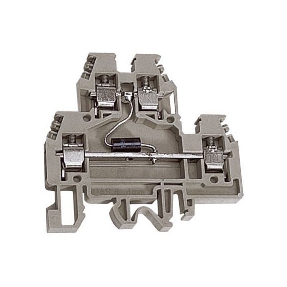 ZDSD012 DKC / ДКС ZDSD012 DAS.4/D12, 2х уровневый проходной зажим бежевый 4 кв.мм с диодом между уровнями 12 В