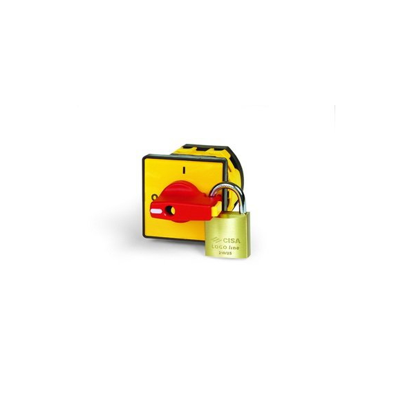 AZ21001-1 DKC / ДКС AZ21001-1 Желтая.площадка и красн.ручка, 92х92, на винты. С замком