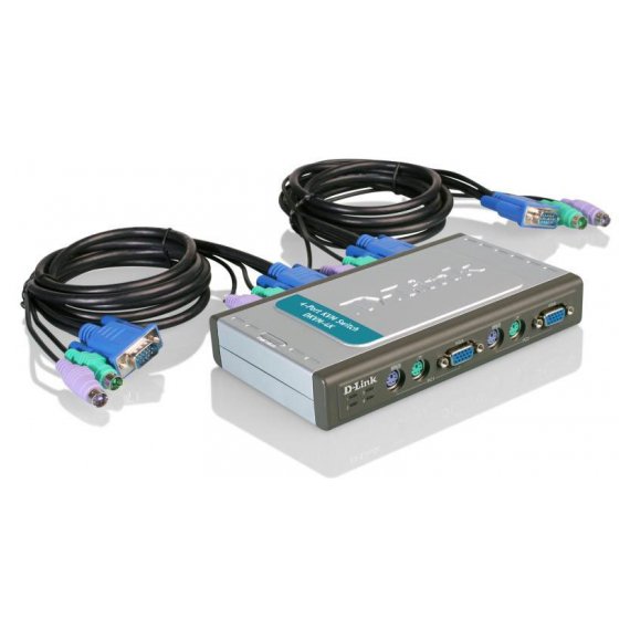 DKVM-4K 4-портовый KVM-переключатель с портами PS2