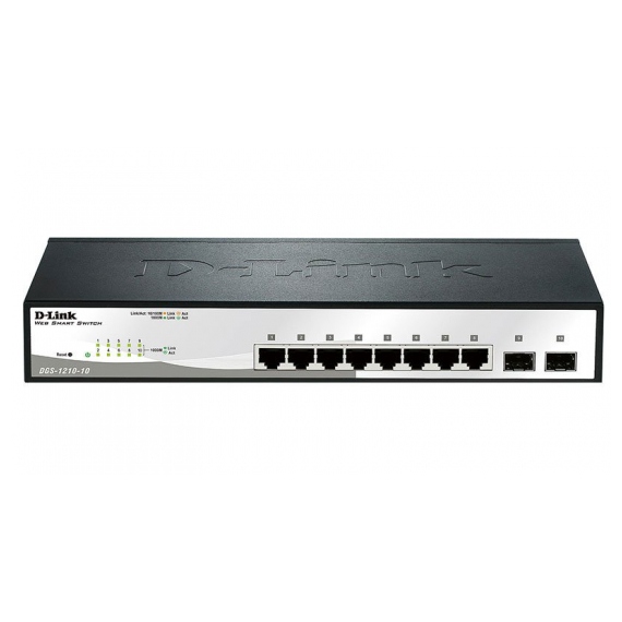DGS-1210-10 Коммутатор Web Smart с 8 портами 10/100/1000Base-T и 2 портами 1000Base-X SFP