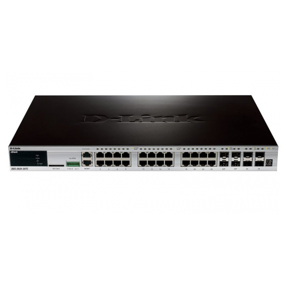 DGS-3620-28TC/*EI Управляемый коммутатор уровня 3 серии xStack с 20 портами 10/100/1000BASE-T + 4 комбо-портами 10/100/1000Base-T/SFP и 4 портами SFP+