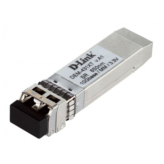 DEM-431XT SFP-трансивер с 1 портом 10GBASE-SR (без DDM) для многомодового оптического кабеля, питание 3.3 В (до 300м)