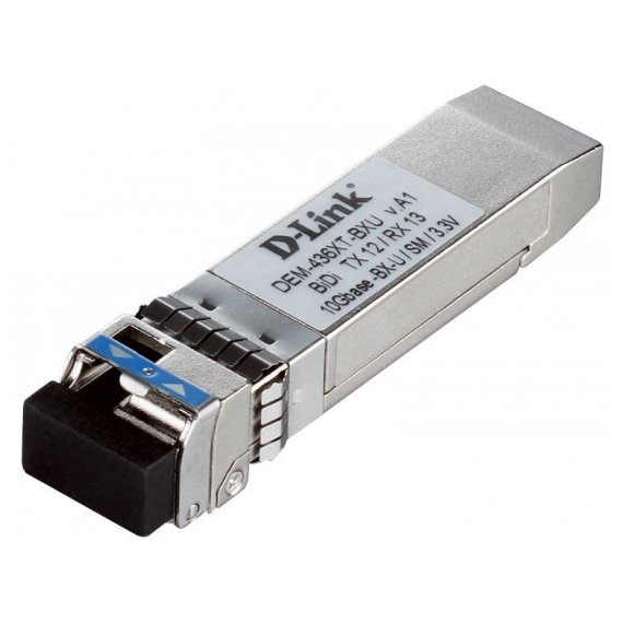 DEM-436XT-BXU Двунаправленный SFP-трансивер с 1 портом 10GBASE-LR (без DDM) для одномодового оптического кабеля, питание 3.3 В (до 20 км), WDM (TX: 1270нм, RX: 1330нм)