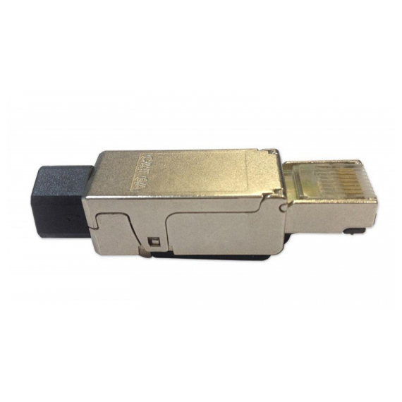PLUF-8P8C-S-C6A-SH Разъем RJ-45 (8P8C) под витую пару, полевая заделка, категория 6A, экранированный, для одножильного кабеля (общий диаметр кабеля 6-8 мм, 23-26 AWG) Hyperline