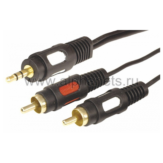 17-4232 Шнур Стерео 3,5 мм - 2 RCA, длина 1,5 метра (GOLD) REXANT (Цена за шт., в уп. 10 шт.)