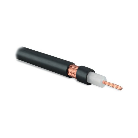COAX-RG213-500 Кабель коаксиальный RG-213, 50 Ом, жила - 13 AWG (7x0.75мм), общий диаметр 10.2мм, PVC, черный (500 м) Hyperline