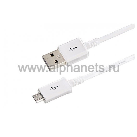 18-4269 USB кабель microUSB длинный штекер 1М белый REXANT (Цена за шт.,в уп.10 шт.)