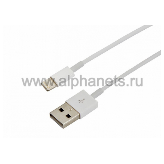 18-0000 USB кабель для iPhone 5/5S/5C с оригинальным чипом (MFI) 1М белый REXANT
