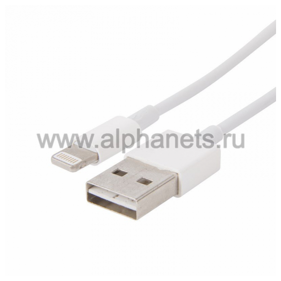18-0121 Кабель для iPhone 5/5S/5C/6/6+  с 2-х сторонним разъемом USB 1М белый REXANT