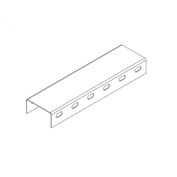 СПч804020U2-3 Профиль монтажный U-образный с боковой перфорацией 80х40х3000 (2 мм) (неоцинк.)