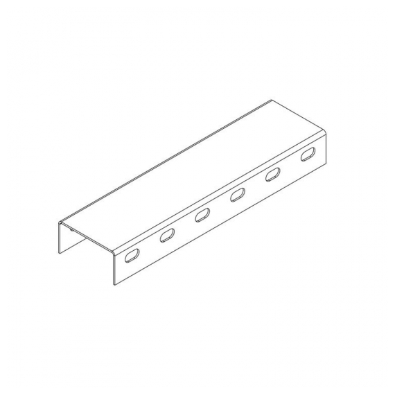 СПч804025U2-3 Профиль монтажный U-образный с боковой перфорацией 80х40х3000 (2,5 мм) (неоцинк.)
