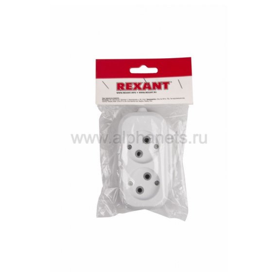 11-8701 Колодка 2 гнезда без заземления Rexant