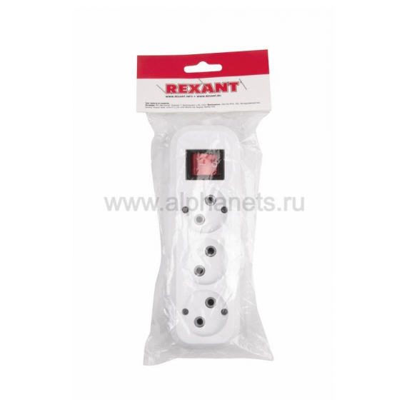 11-8705 Колодка 3 гнезда с кнопкой без заземления Rexant