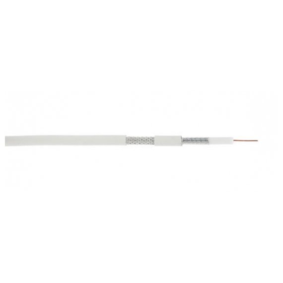 UEC-C2-32123A-WT-1 Кабель ULAN коаксиальный, RG-6 (75 Ом), одножильный, CCS (омедненная сталь), внутренний, PVC нг(A), белый, 100м