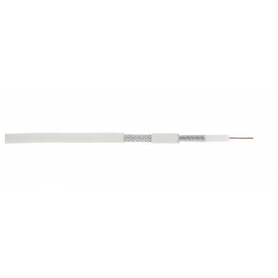 EC-C2-32123A-WT-3 Кабель NETLAN коаксиальный, RG-6 (75 Ом), одножильный, CCS (омедненная сталь), внутренний, PVC нг(A), белый, 305м