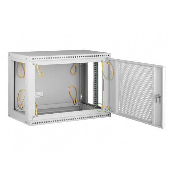 TWI-156060-R-P-GY Настенный разборный шкаф TLK 19", 15U, перфорированная дверь, Ш600хВ703хГ600мм, 2 пары монтажных направляющих, серый TLK