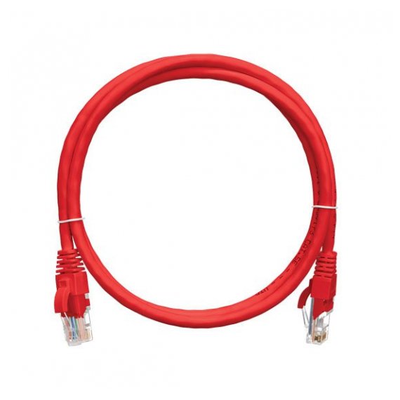 NMC-PC4UD55B-003-C-RD Коммутационный шнур NIKOMAX U/UTP 4 пары, Кат.5е (Класс D), 100МГц, 2хRJ45/8P8C, T568B, заливной, с защитой защелки, многожильный, BC (чистая медь), 24AWG (7х0,205мм), LSZH нг(А)-HFLTx, красный, 0,3м
