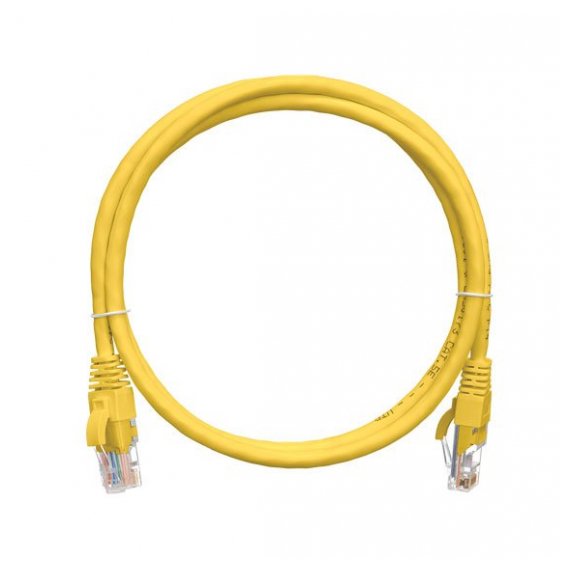 NMC-PC4UD55B-005-C-YL Коммутационный шнур NIKOMAX U/UTP 4 пары, Кат.5е (Класс D), 100МГц, 2хRJ45/8P8C, T568B, заливной, с защитой защелки, многожильный, BC (чистая медь), 24AWG (7х0,205мм), LSZH нг(А)-HFLTx, желтый, 0,5м