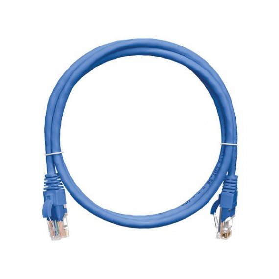 NMC-PC4UD55B-010-C-BL Коммутационный шнур NIKOMAX U/UTP 4 пары, Кат.5е (Класс D), 100МГц, 2хRJ45/8P8C, T568B, заливной, с защитой защелки, многожильный, BC (чистая медь), 24AWG (7х0,205мм), LSZH нг(А)-HFLTx, синий, 1м