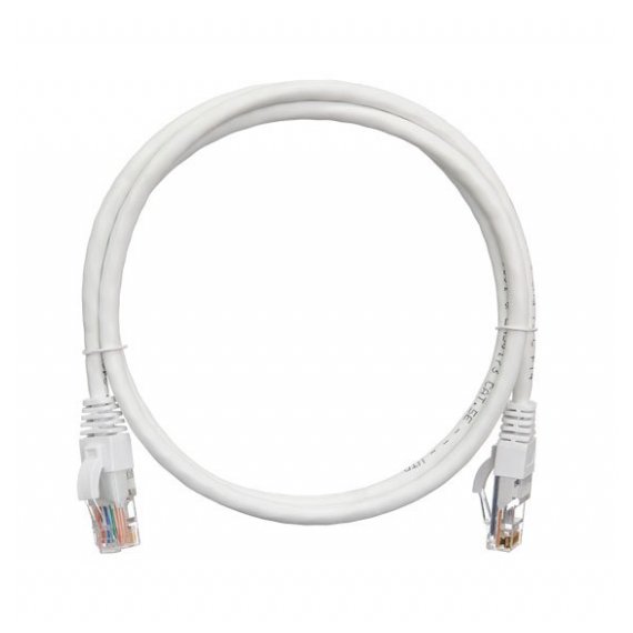 NMC-PC4UD55B-020-C-WT Коммутационный шнур NIKOMAX U/UTP 4 пары, Кат.5е (Класс D), 100МГц, 2хRJ45/8P8C, T568B, заливной, с защитой защелки, многожильный, BC (чистая медь), 24AWG (7х0,205мм), LSZH нг(А)-HFLTx, белый, 2м