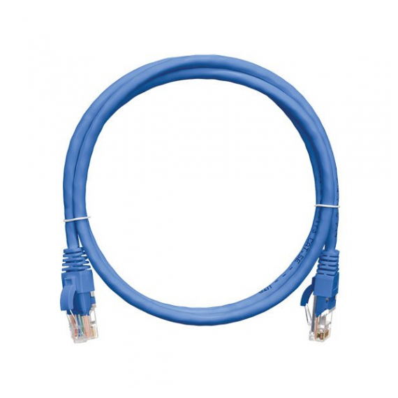 NMC-PC4UD55B-050-C-BL Коммутационный шнур NIKOMAX U/UTP 4 пары, Кат.5е (Класс D), 100МГц, 2хRJ45/8P8C, T568B, заливной, с защитой защелки, многожильный, BC (чистая медь), 24AWG (7х0,205мм), LSZH нг(А)-HFLTx, синий, 5м