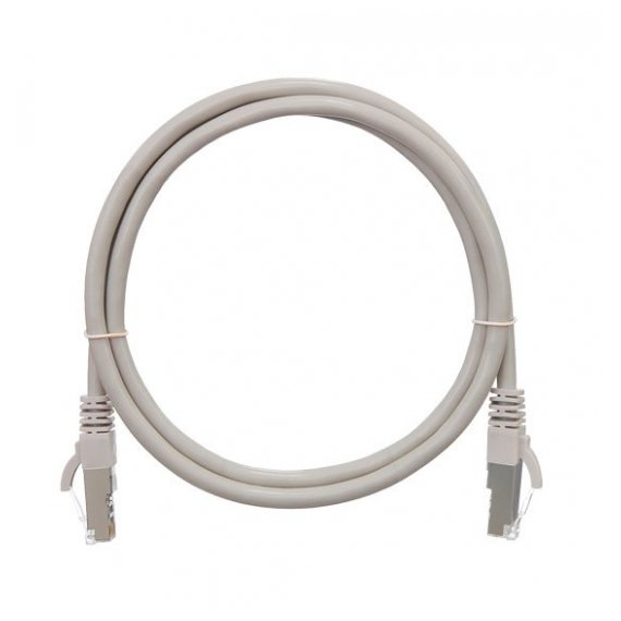 NMC-PC4SD55B-010-C-GY Коммутационный шнур NIKOMAX F/UTP 4 пары, Кат.5е (Класс D), 100МГц, 2хRJ45/8P8C, T568B, заливной, с защитой защелки, многожильный, BC (чистая медь), 26AWG (7х0,165мм), LSZH нг(А)-HFLTx, серый, 1м