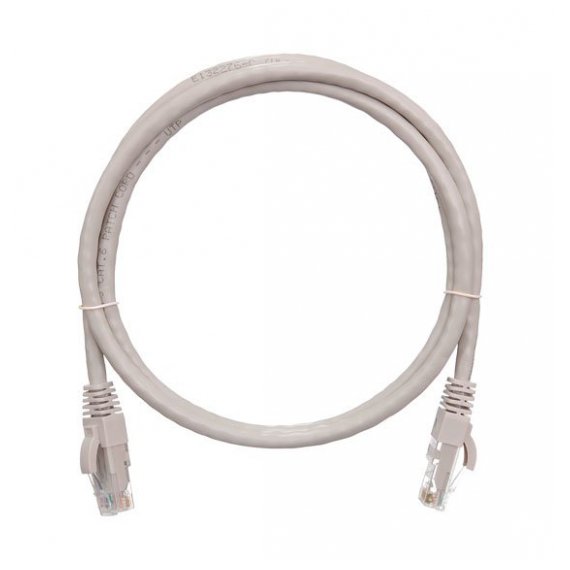 NMC-PC4UE55B-200-GY Коммутационный шнур NIKOMAX U/UTP 4 пары, Кат.6 (Класс E), 250МГц, 2хRJ45/8P8C, T568B, заливной, с защитой защелки, многожильный, BC (чистая медь), 24AWG (7х0,205мм), PVC нг(А), серый, 20м