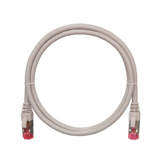 NMC-PC4SA55B-010-C-GY Коммутационный шнур NIKOMAX S/FTP 4 пары, Кат.6a (Класс Ea), 500МГц, 2хRJ45/8P8C, T568B, заливной, с защитой защелки, многожильный, BC (чистая медь), 26AWG (7х0,165мм), LSZH нг(А)-HFLTx, серый, 1м