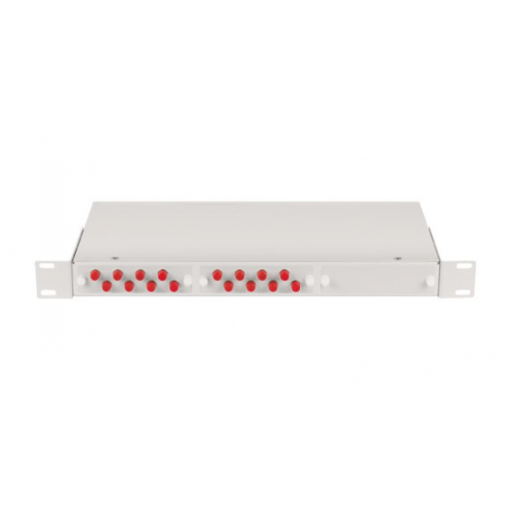 NMF-RP16FCUS2-WS-1U-GY Оптический кросс NIKOMAX 19", 1U, укомплектованный на 16 портов FC/UPC, SM 9/125 OS2, стальной, серый, в комплекте: адаптеры, монтажные шнуры 1м, сплайс-кассета с крышкой и КДЗС