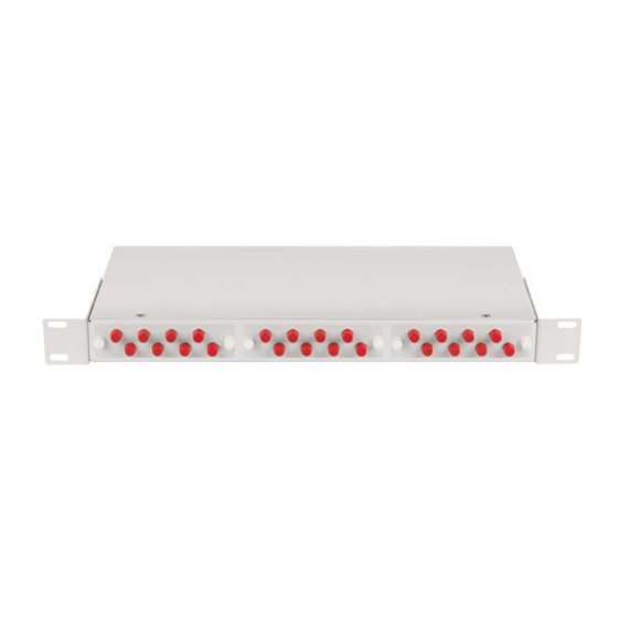 NMF-RP24FCUS2-WS-1U-GY Оптический кросс NIKOMAX 19", 1U, укомплектованный на 24 порта FC/UPC, SM 9/125 OS2, стальной, серый, в комплекте: адаптеры, монтажные шнуры 1м, сплайс-кассета с крышкой и КДЗС