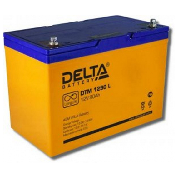 DTM1290L Аккумуляторная батарея Delta DTM 1290 L (12V / 90Ah)