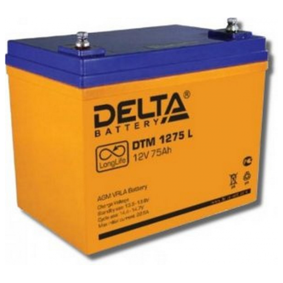 DTM1275L Аккумуляторная батарея Delta DTM 1275 L (12V / 75Ah)