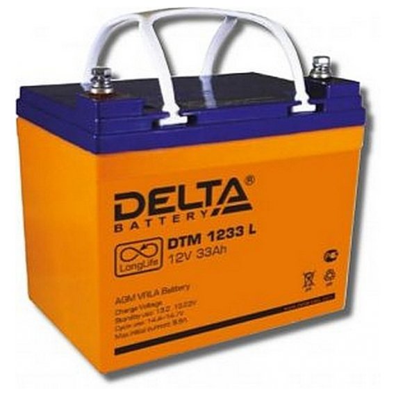 DTM1233L Аккумуляторная батарея Delta DTM 1233 L (12V / 33Ah)