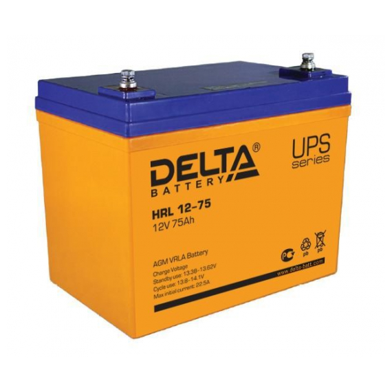 HRL12-75 Аккумуляторная батарея Delta HRL 12-75 (12V / 75Ah)