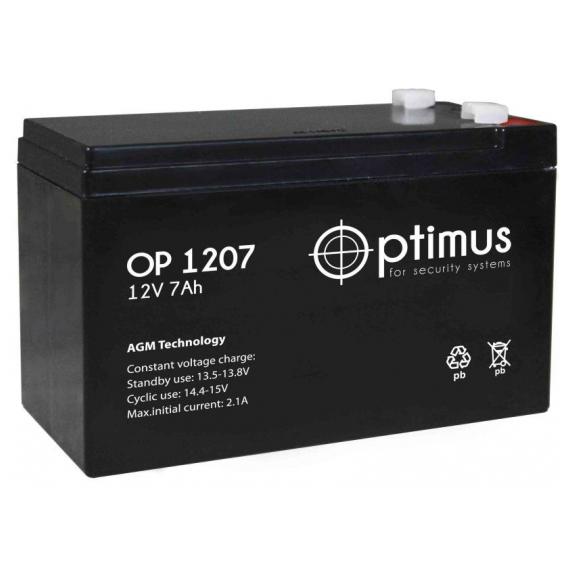 OP1207 Аккумуляторная батарея Optimus OP 1207 (12V / 7Ah)