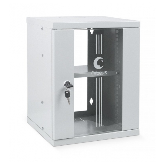 Cabeus WSC-8U Шкаф телекоммуникационный настенный 10" 8U 326x300x405mm (ШхГхВ) дверь стекло