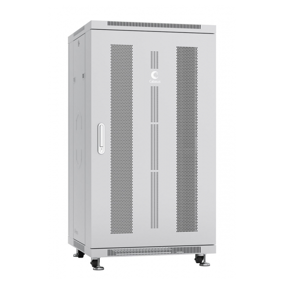 Cabeus ND-05C-22U60/80 Шкаф телекоммуникационный 19" напольный 22U 600x800x1166mm (ШхГхВ) передняя и задняя перфорированные двери, ручка с замком, цвет серый (RAL 7035)