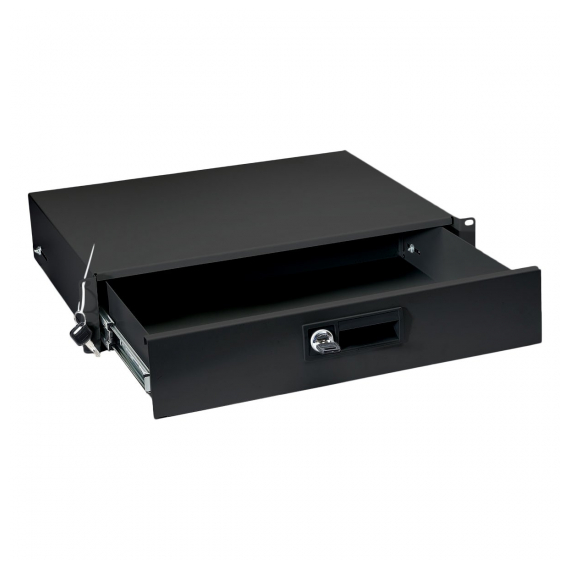 Cabeus DRW-2U-BK Ящик для документов 2U, глубиной 360 мм, цвет черный (RAL 9004)