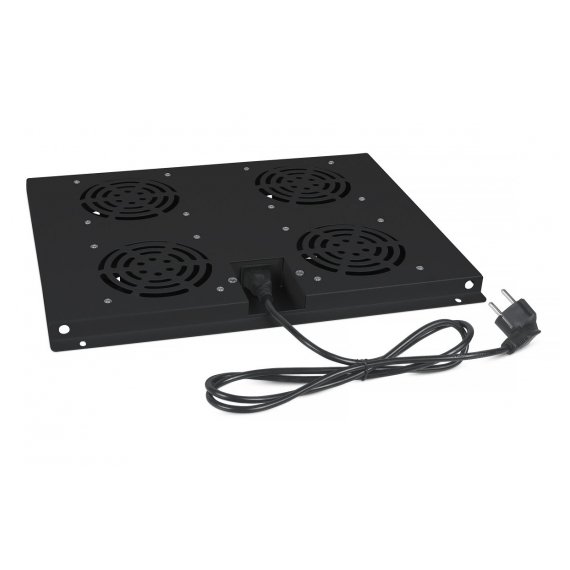 Cabeus TRAY-60-BK Модуль вентиляторный с 4-я вентиляторами для установки в напольные шкафы серии SH-05C, ND-05C глубиной 600мм, цвет черный (RAL 9004)