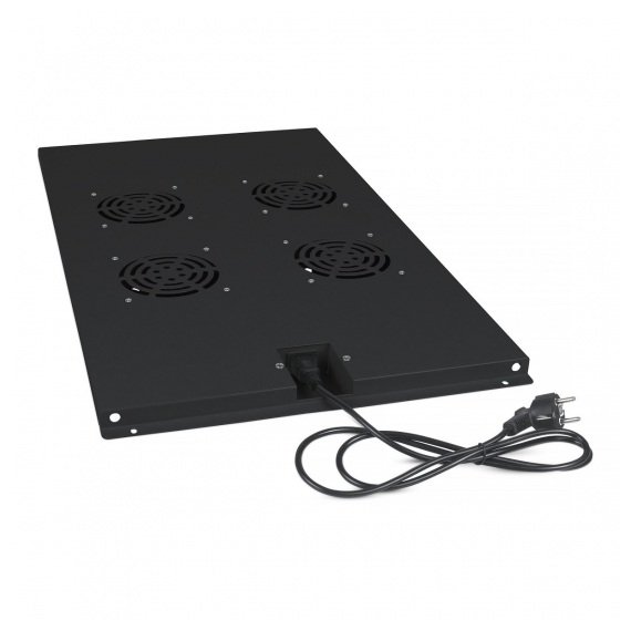 Cabeus TRAY-100-BK Модуль вентиляторный с 4-я вентиляторами для установки в напольные шкафы серии SH-05C , ND-05C глубиной 1000мм, цвет черный (RAL 9004)
