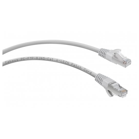 Cabeus PC-FTP-RJ45-Cat.6-15m-LSZH Патч-корд FTP, категория 6, F/UTP, LSZH, 15 м,  экранированный, серый