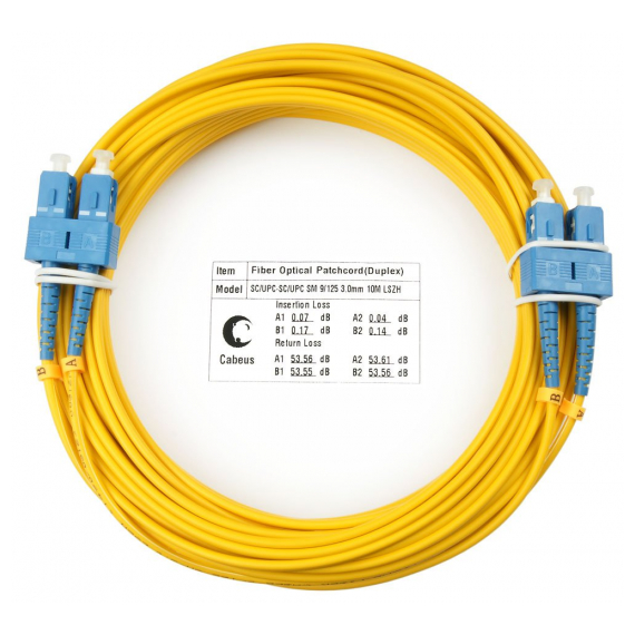 Cabeus FOP(d)-9-SC-SC-10m Шнур оптический duplex SC-SC 9/125 sm 10м LSZH
