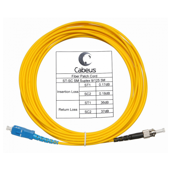 Cabeus FOP(s)-9-SC-ST-7m Шнур оптический simplex SC-ST 9/125 sm 7м LSZH