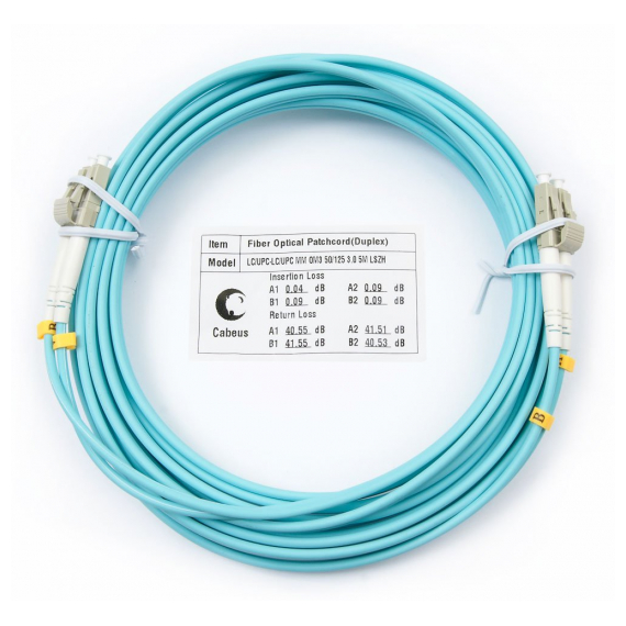 Cabeus FOP-50-LC-LC-5m Шнур оптический duplex LC-LC 50/125 mm OM3 5м LSZH