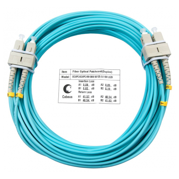 Cabeus FOP-50-SC-SC-10m Шнур оптический duplex SC-SC 50/125 mm OM3 10м LSZH