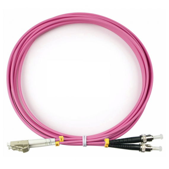 Cabeus FOP-50-OM4-LC-ST-3m Шнур оптический duplex LC-ST 50/125 mm OM4 3м LSZH